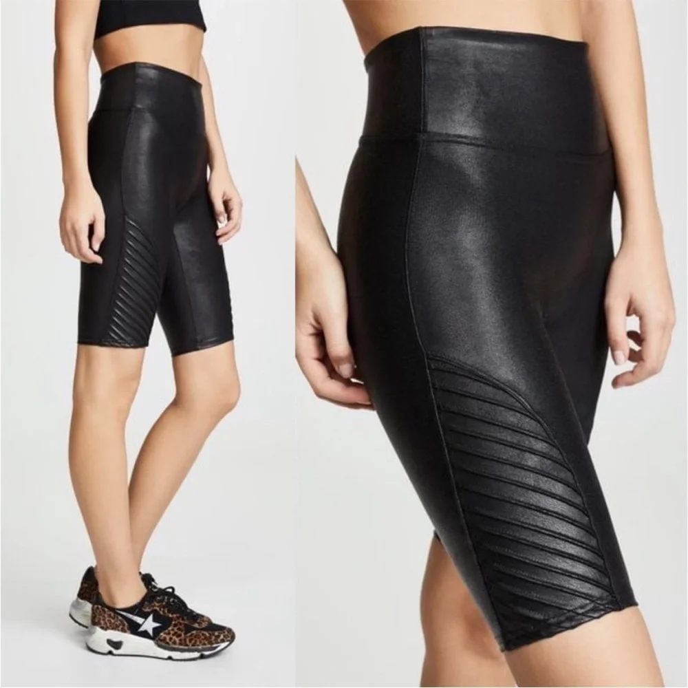 Spanx faux leather Moto bike short - Picture 3 of 10
